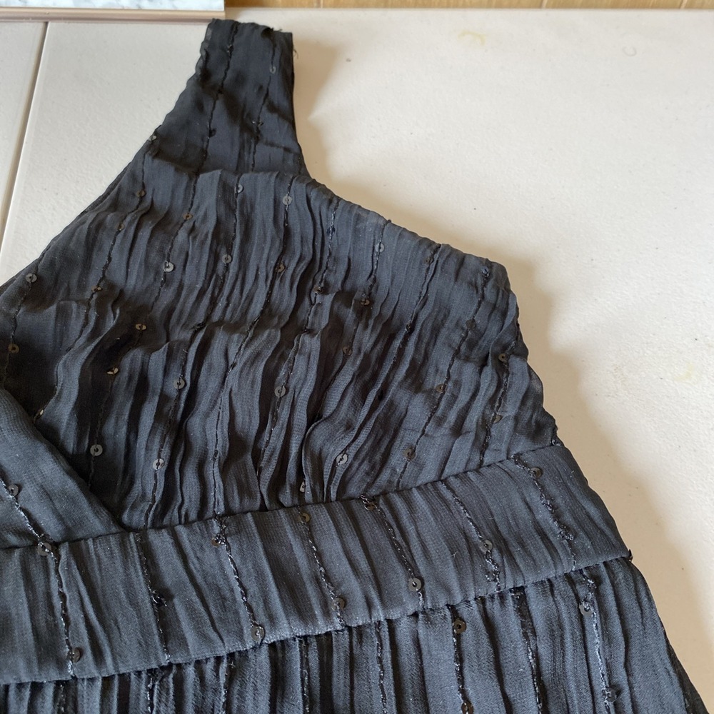 Vintage Y2K Lace/Sequins Babydoll Black Tank Whimsygoth Fairy Gauzy Studio 1940 - Picture 5 of 15